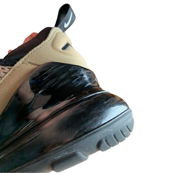 Nike Air Max 270 Brown Black & White Gym Running Workout Shoe Mens 8 Womens 9.5 - Picture 8 of 9